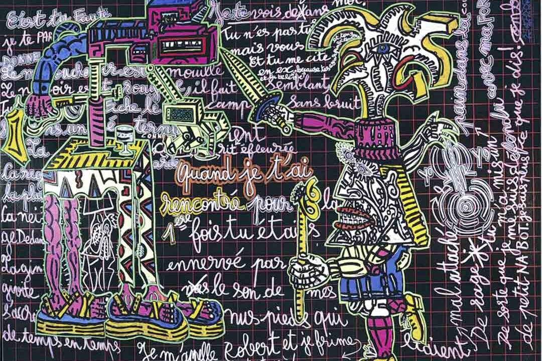 huile sur toile de robert combas avec motif