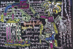 huile sur toile de robert combas avec motif 