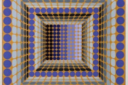 victor vasarely, dynn, 1982, acrylique sur toile,art moderne, modern art, abstraction géométrique, geometric abstraction, peinture, painting