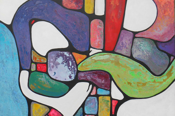 anna nansky, les amants, Galerie d’art Cannes, Galerie Hurtebize, achat tableau art, art contemporain, contemporary art, art abstrait, abstract art, peintures, tableau, painting