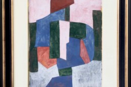 Gaouche sur papier de Serge Poliakoff dans son cadre noir et doré
