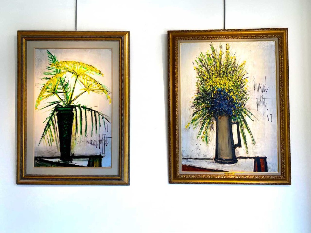 duo de toile représentant des bouquets de fleurs de Bernard Buffet
