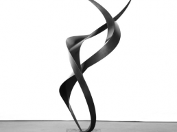 Duo sculpture en acier noir de Francis Guerrier