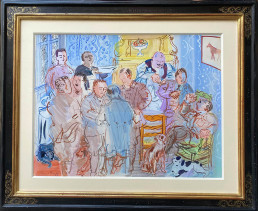 Gouache sur papier de 1936 de Raoul Dufy intitulée Le Repas des Chasseurs
