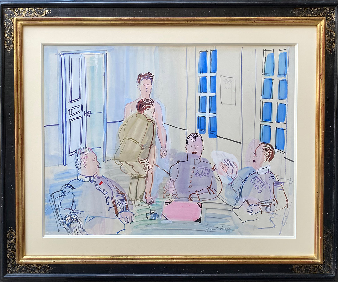 Gouache sur papier de 1936 de Raoul Dufy intitulée Le Conseil de Révision