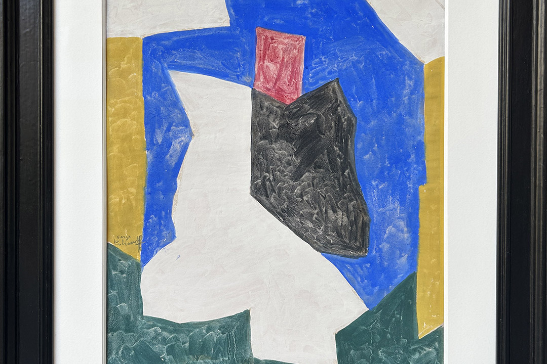 Gouache sur papier de Serge Poliakoff de 1969