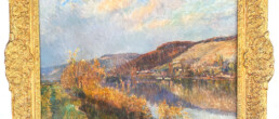 Huile sur toile d'Alberge Lebourg Vue d'une Rivière