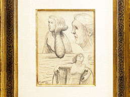 Crayon et encre sur papier de 1955 du sculpteur britanique que Henry Moore