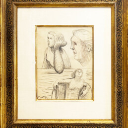 Crayon et encre sur papier de 1955 du sculpteur britanique que Henry Moore