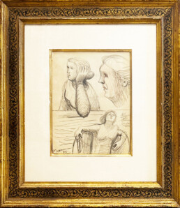 Crayon et encre sur papier de 1955 du sculpteur britanique que Henry Moore