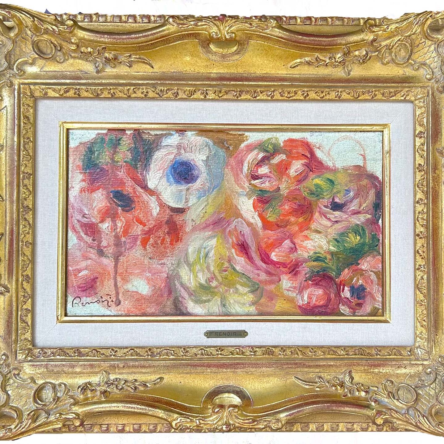 Anémones une huile sur toile de Peirre-Auguste Renoir circa 1910