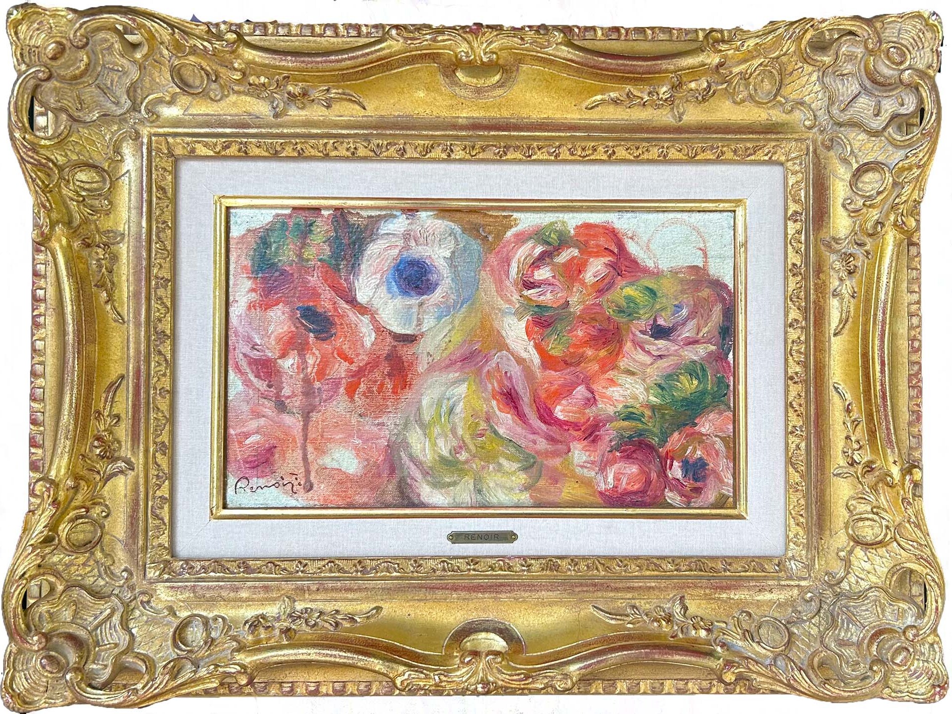 Anémones une huile sur toile de Peirre-Auguste Renoir circa 1910