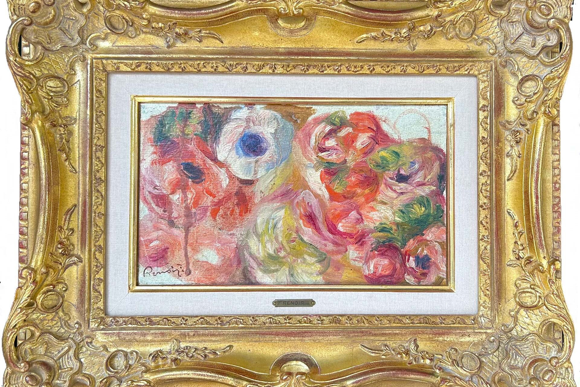 Anémones une huile sur toile de Peirre-Auguste Renoir circa 1910