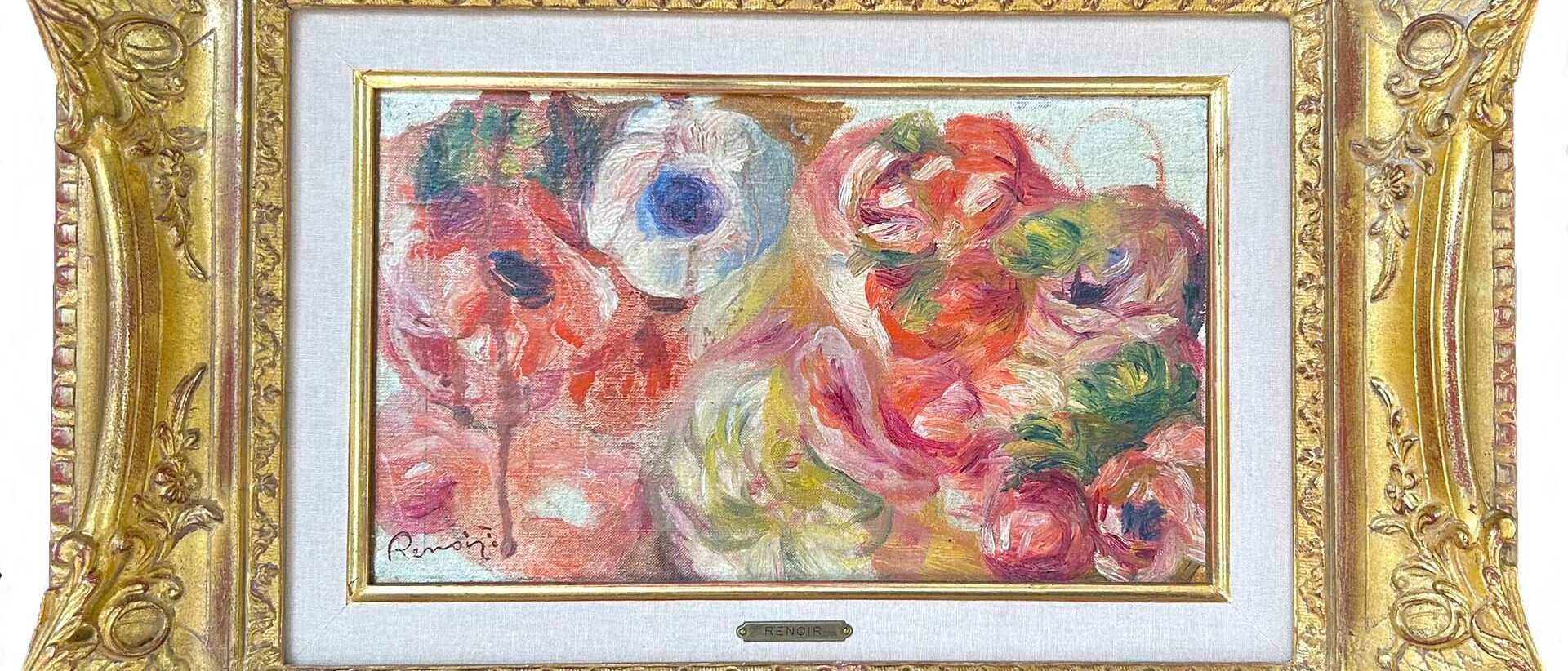 Anémones une huile sur toile de Peirre-Auguste Renoir circa 1910