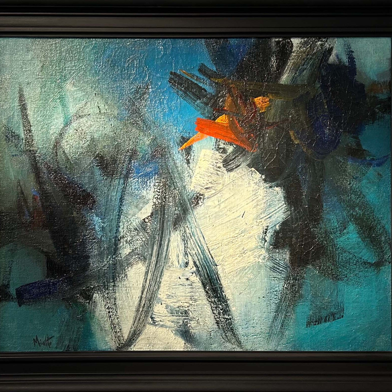 Au-delas huile sur toile de Jean Miotte de 1956