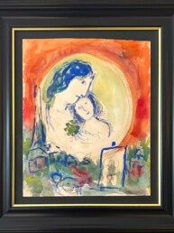 Gouache représentant Maternité de Marc Chagall 1967