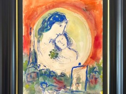 Gouache représentant Maternité de Marc Chagall 1967