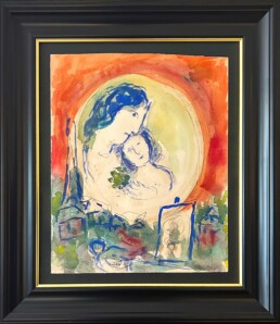 Gouache représentant Maternité de Marc Chagall 1967