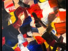 Huile sur toile Sans Titre Jean Miotte 1961